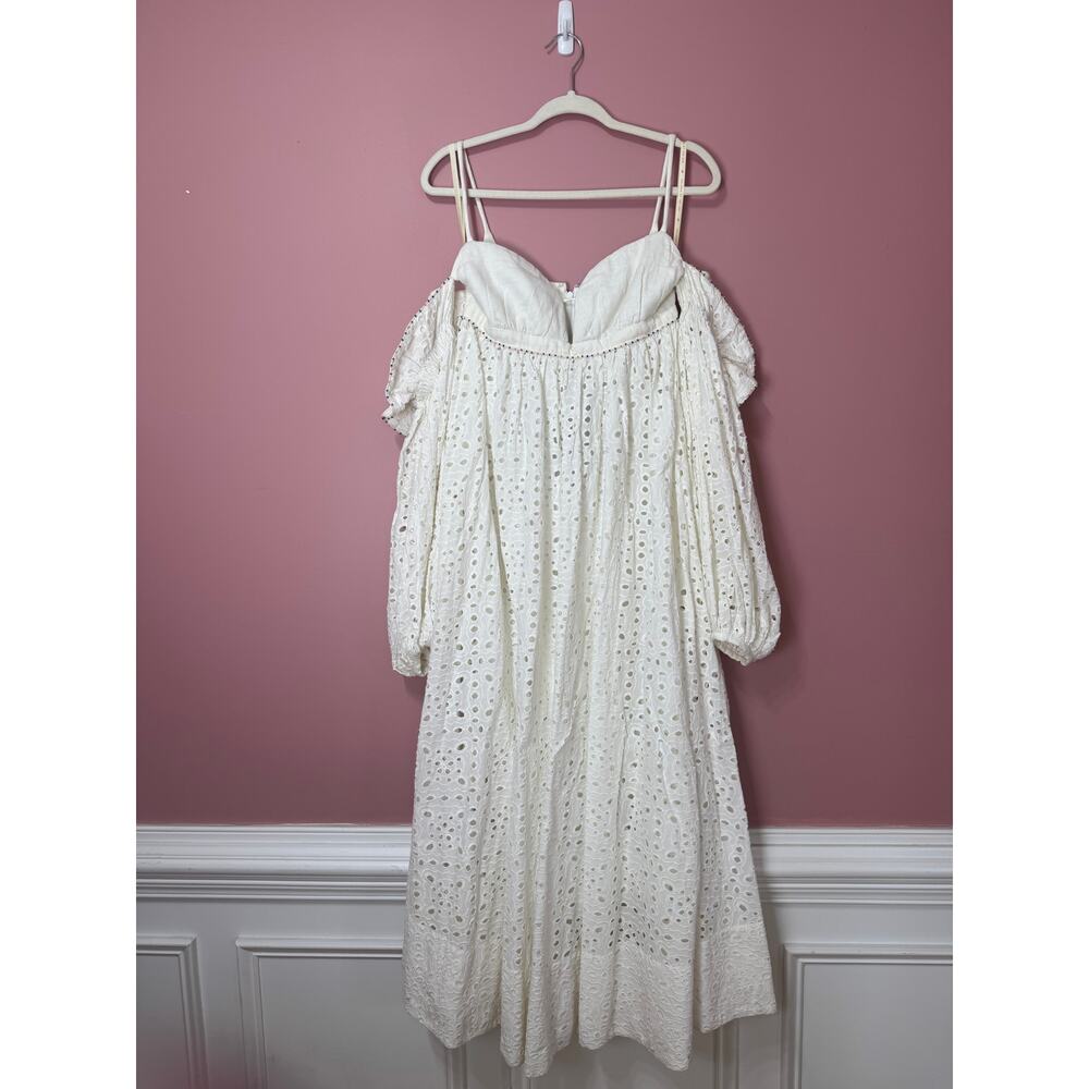 Farm Rio Off-White 3D Flower Maxi Dress Size Small - Picture 2 of 9